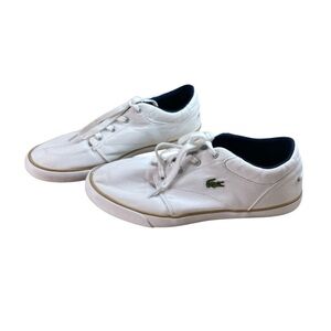 Lacoste Sneakers Bayliss 116 2 Canvas Crocodile Logo Lace Up White Size 10